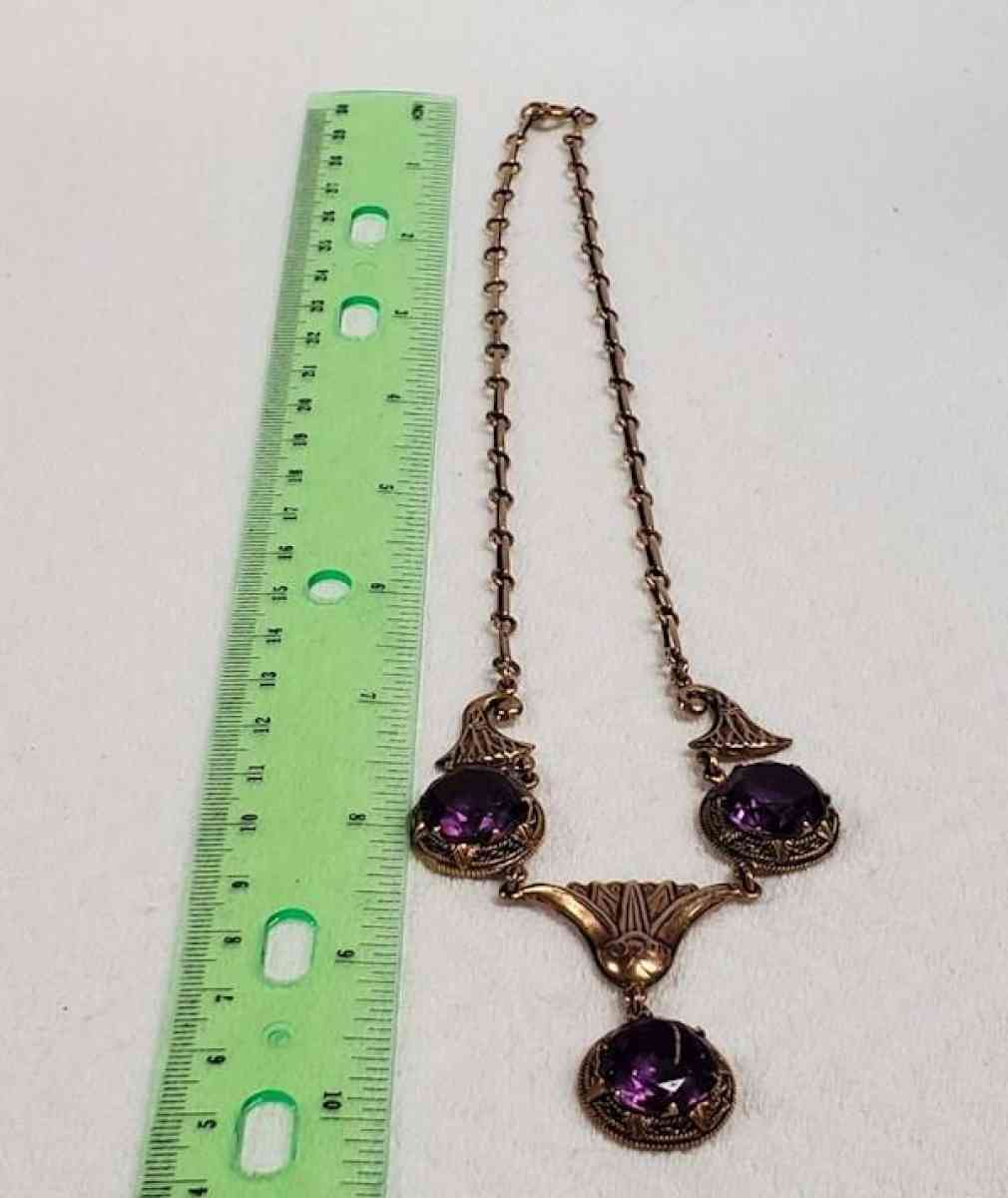 Vintage 12K Solid Rose Gold Egyptian Necklace  Pendant