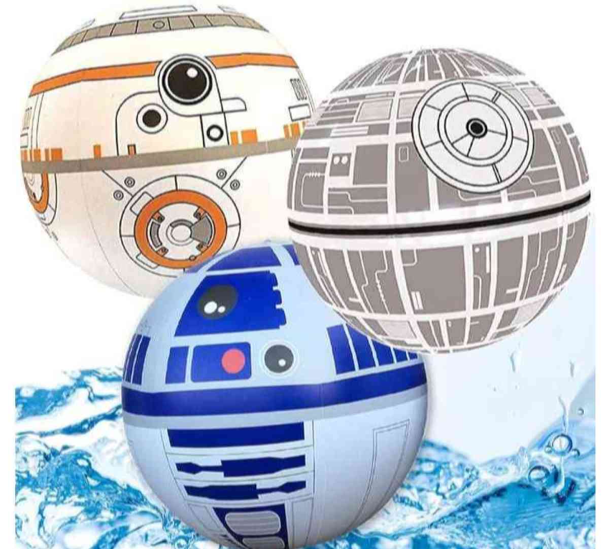 R2D2 BB8 and DEATH STAR Blow up balls 14 inches