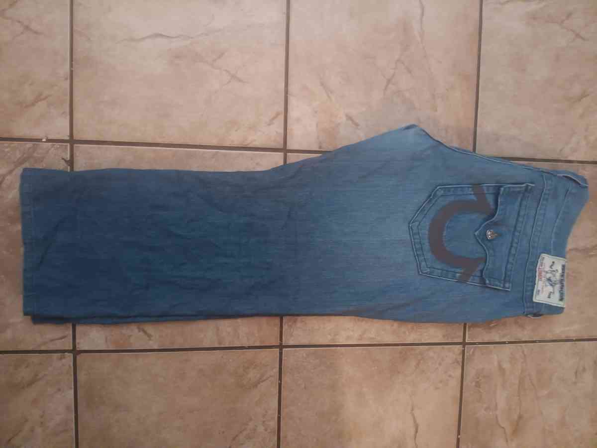 True Religion Ricky Relaxed Straight Jeans Mens 46x27 Pocket