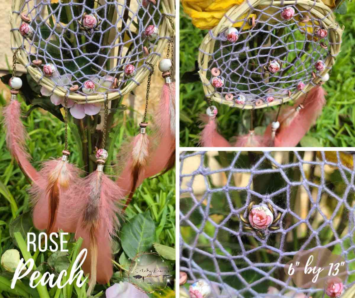 Rose Peach Dream Catcher