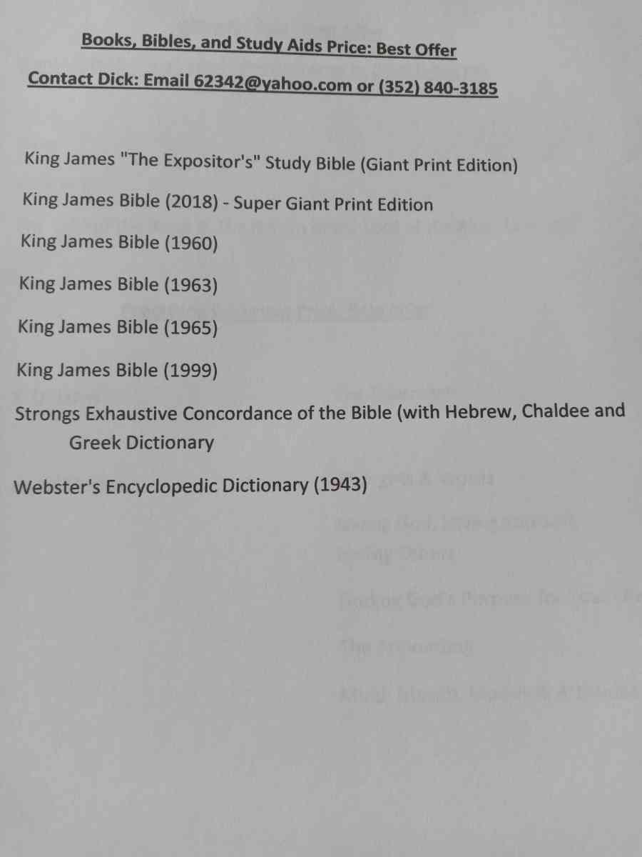 Books Bibles and Study Aids