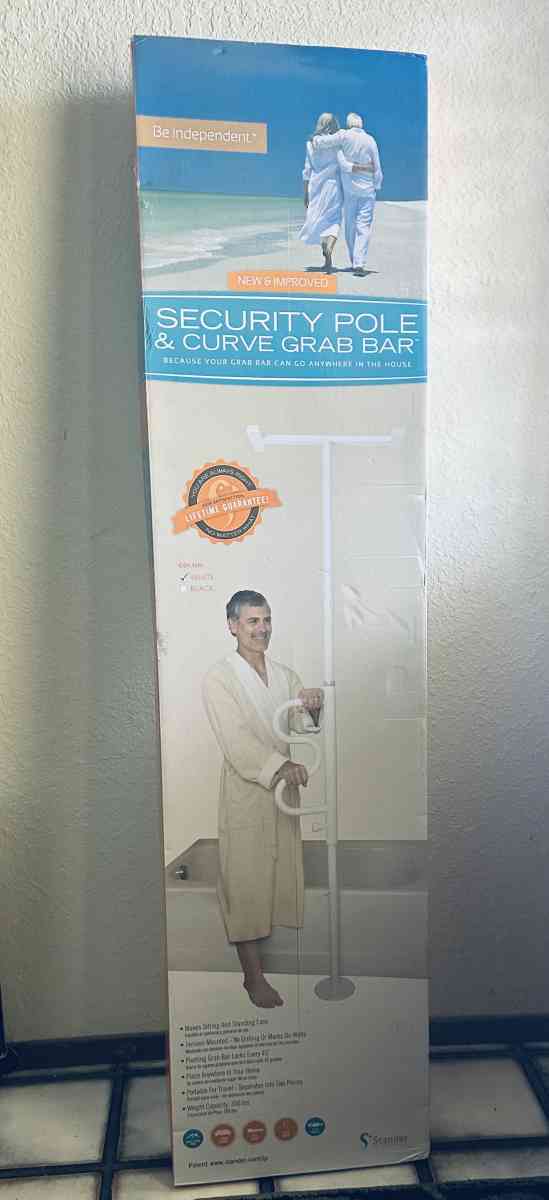 security pole  curve grab bar
