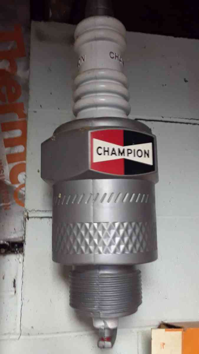 early 70s plastic champion spark plug ad prop