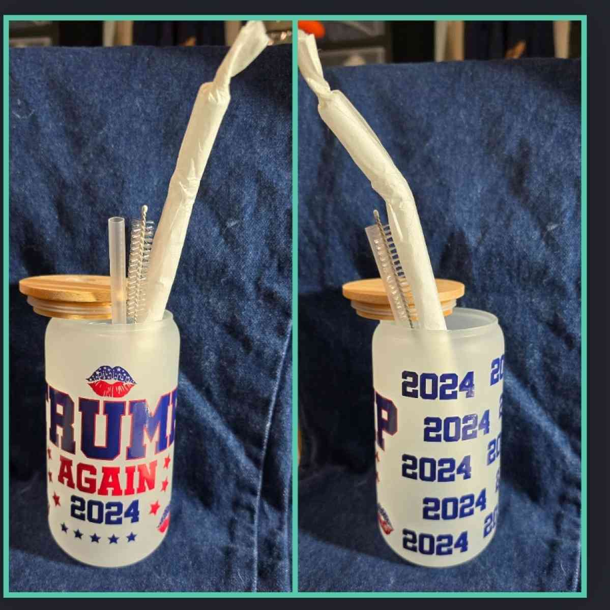 16 Oz Glass Cups With Bamboo Lids