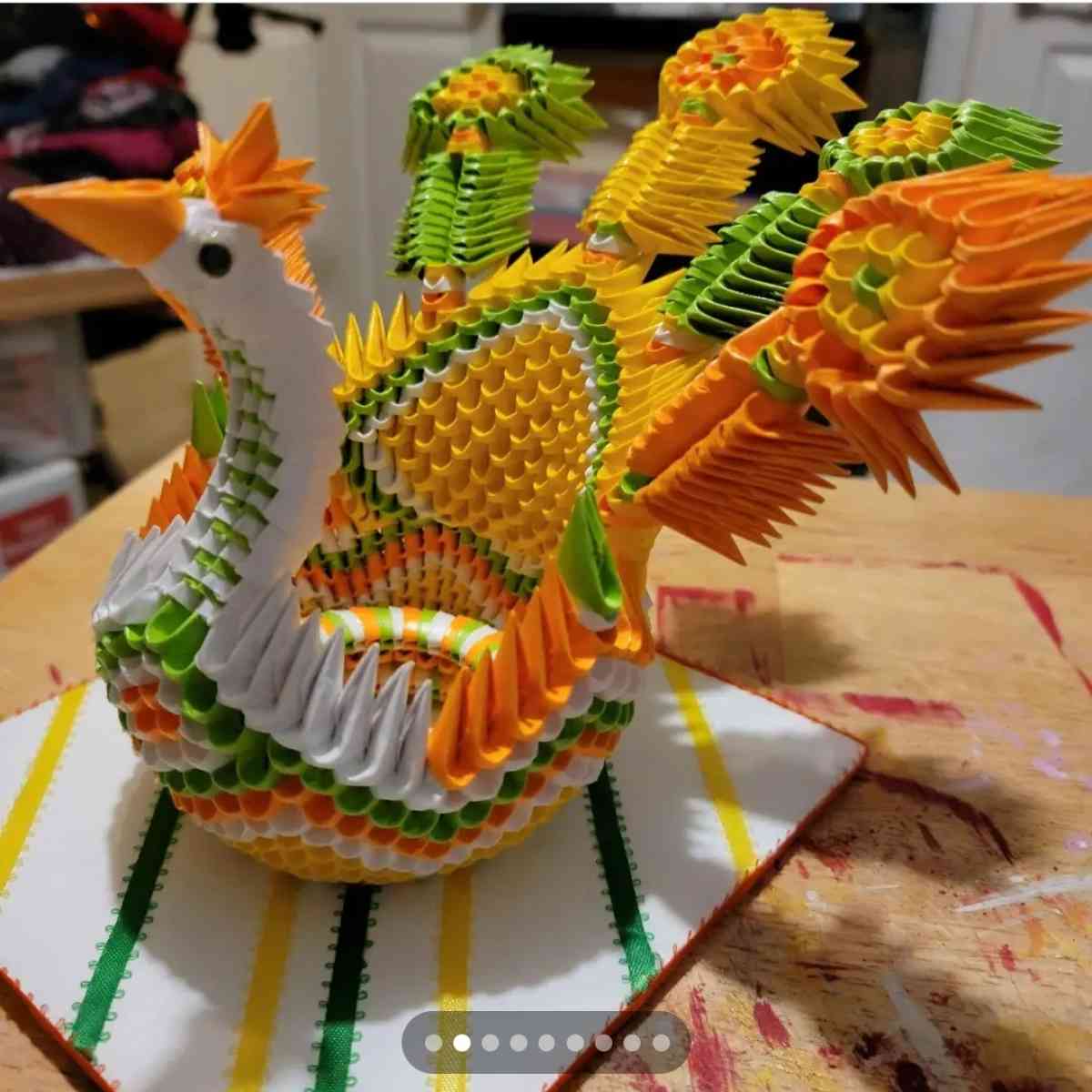 3d origami Fiesta Peacock