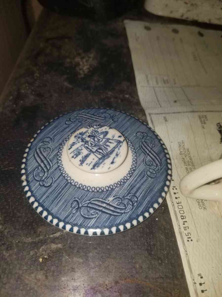 Currier Ives Sugar Bowl Porcelain