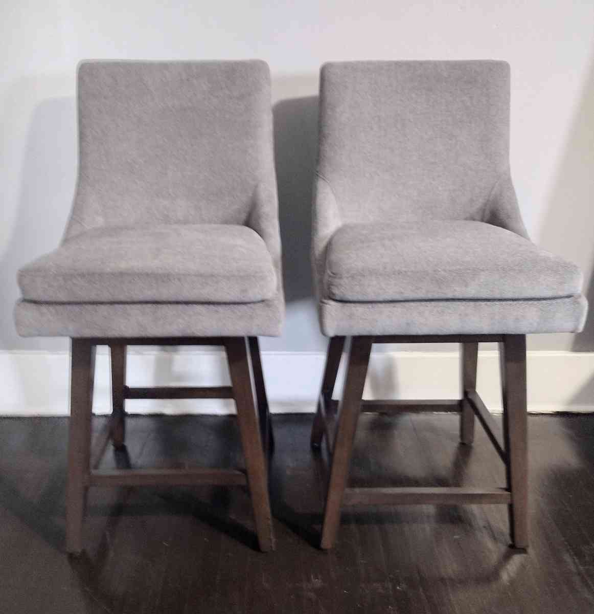 Lissa Fog Fabric Swivel Counter Stool Set