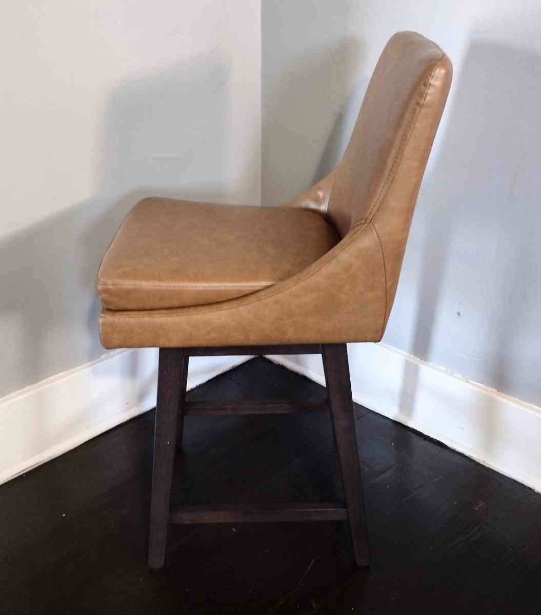 Lissa Saddle Brown Faux Leather Swivel Counter Stool