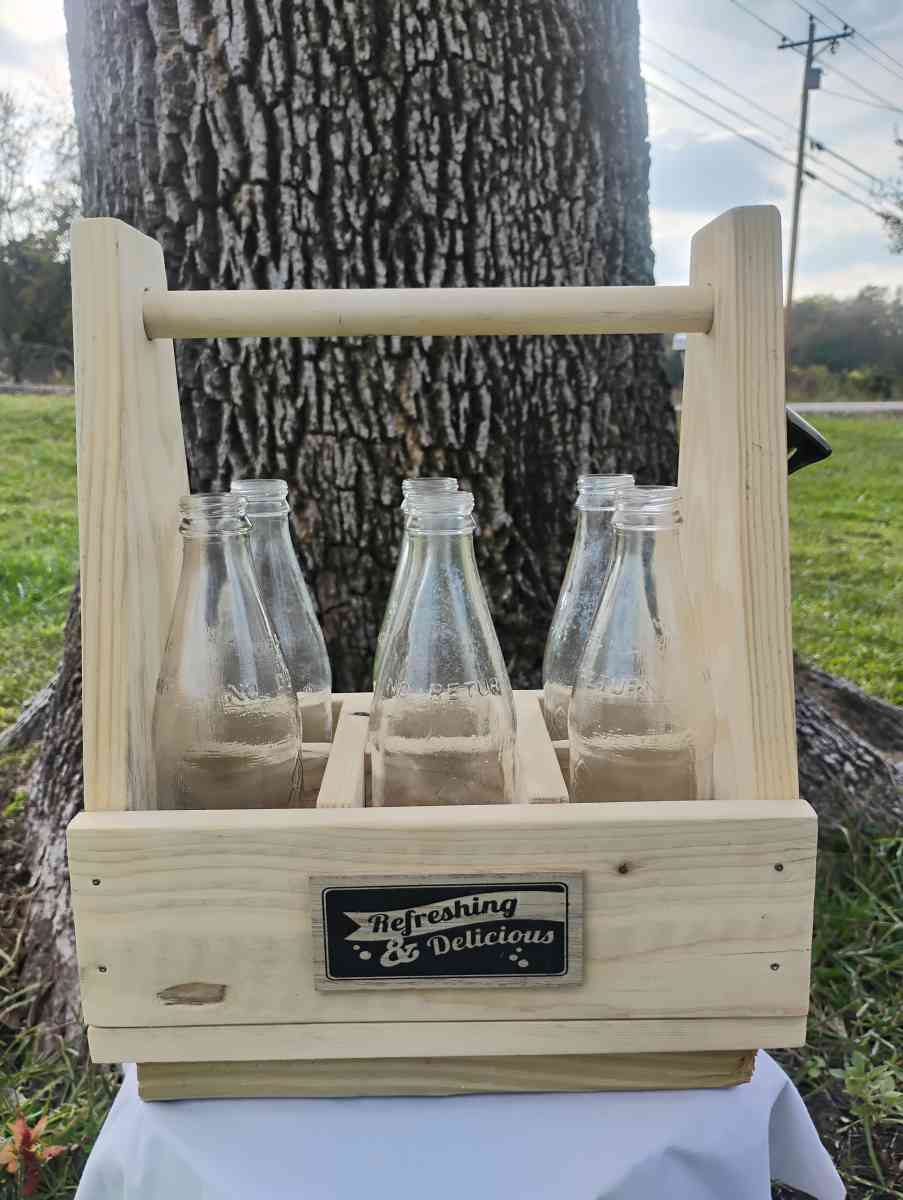 Wooden 6 Pack Soda Bottle Carrier