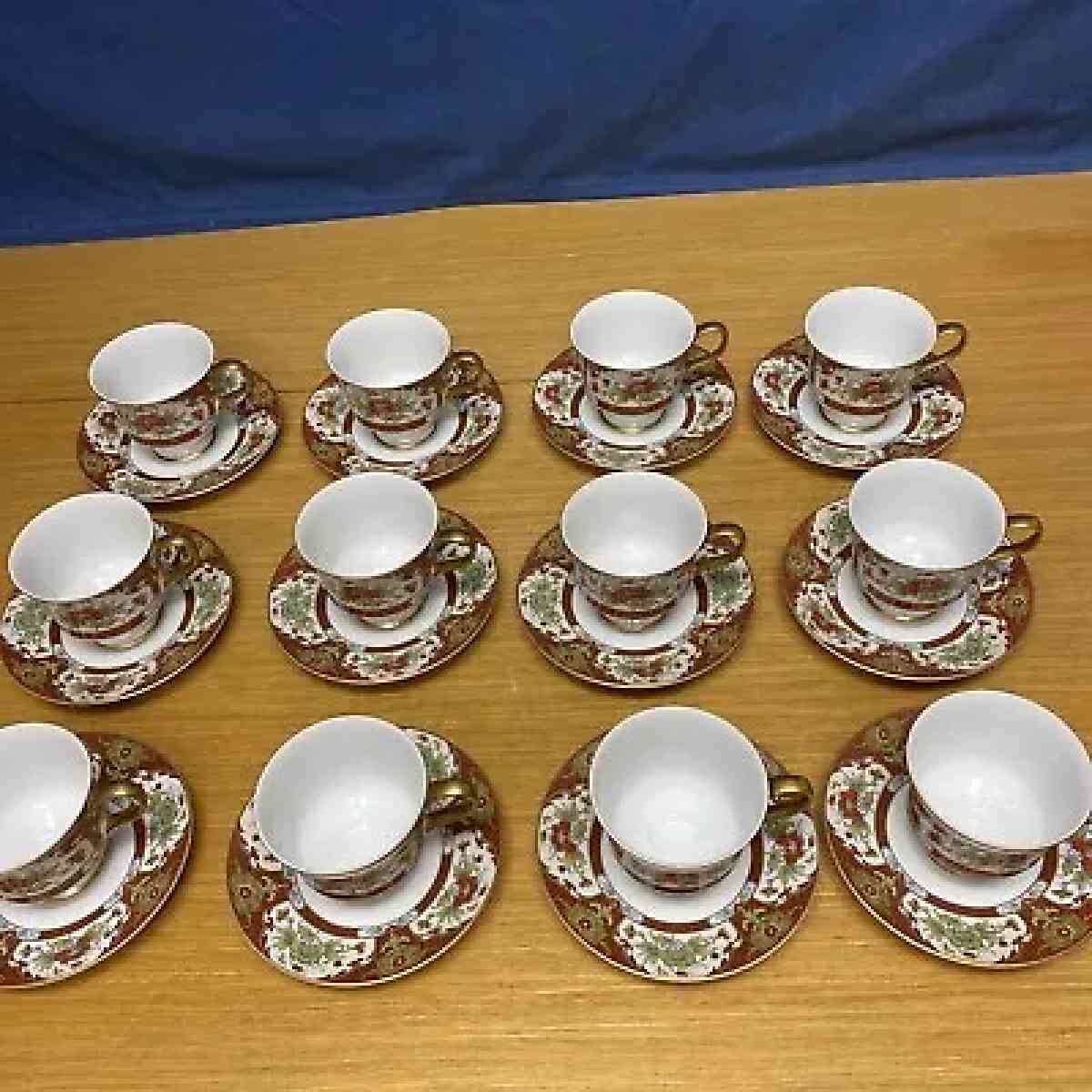 12 Sets Sango China Kyoto Footed Cup  Saucers  Japan