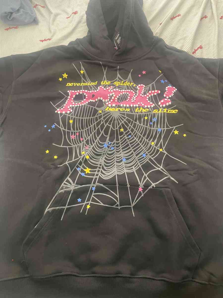 Black OG pink sp5der hoodie Authentic