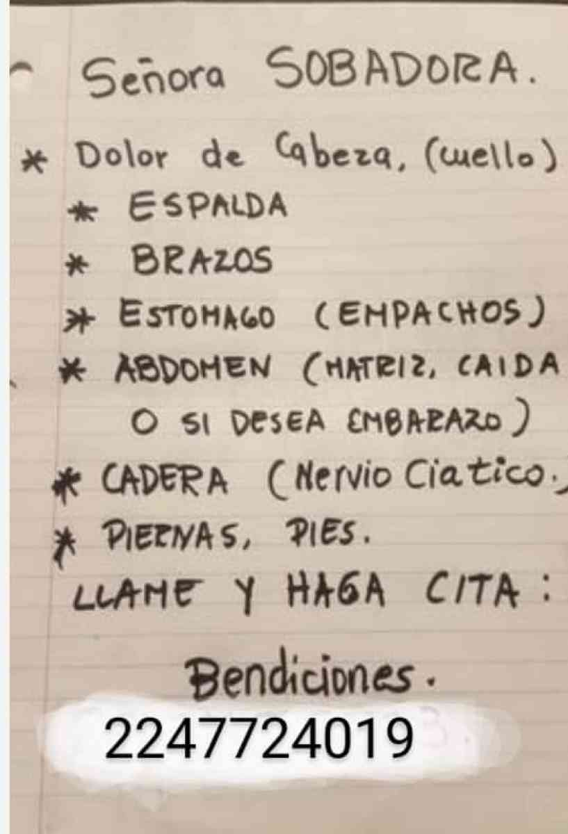 sobadora profesional Yazmin