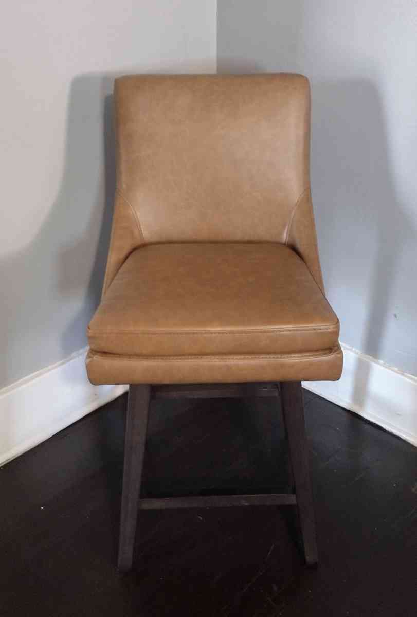 Lissa Saddle Brown Faux Leather Swivel Counter Stool