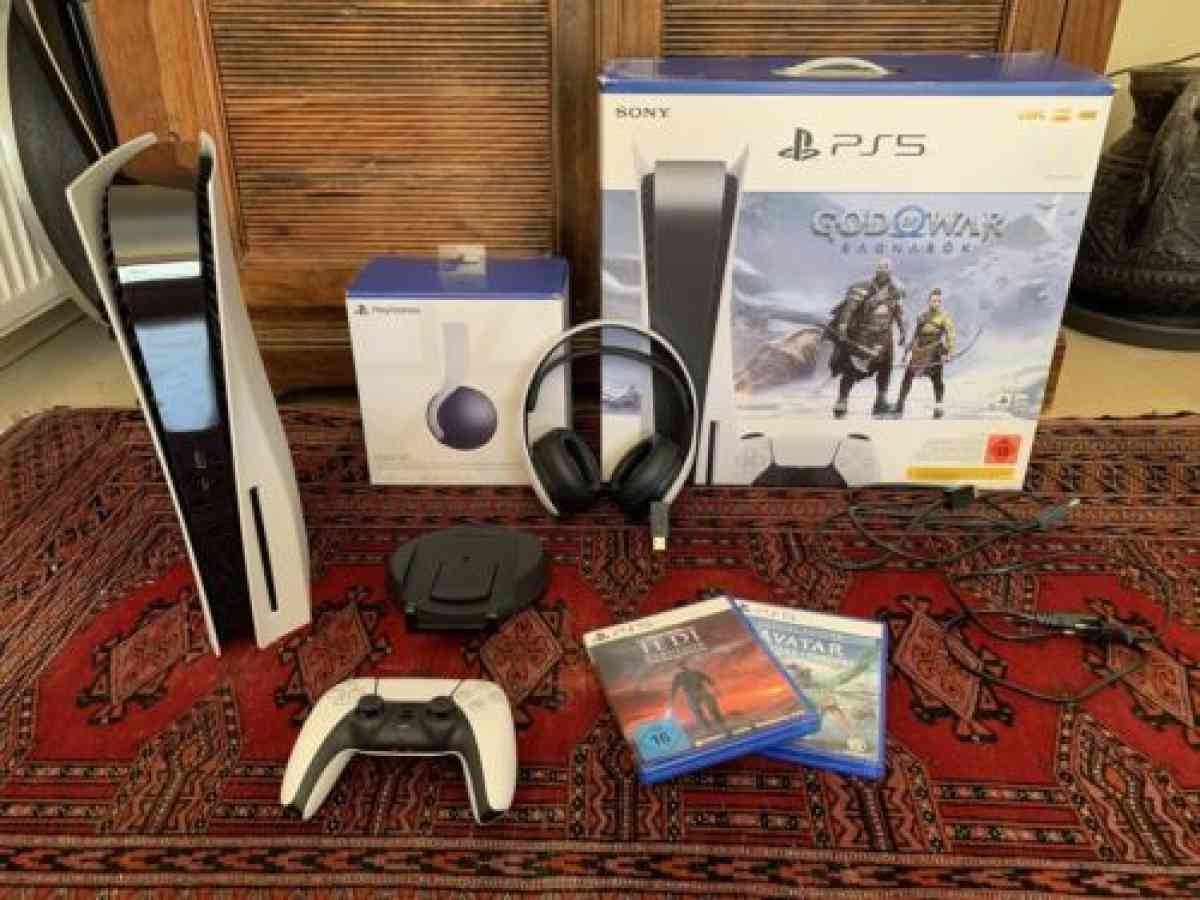 PlayStation5 Disc 825GB  Controller  3D Headset  2 Games