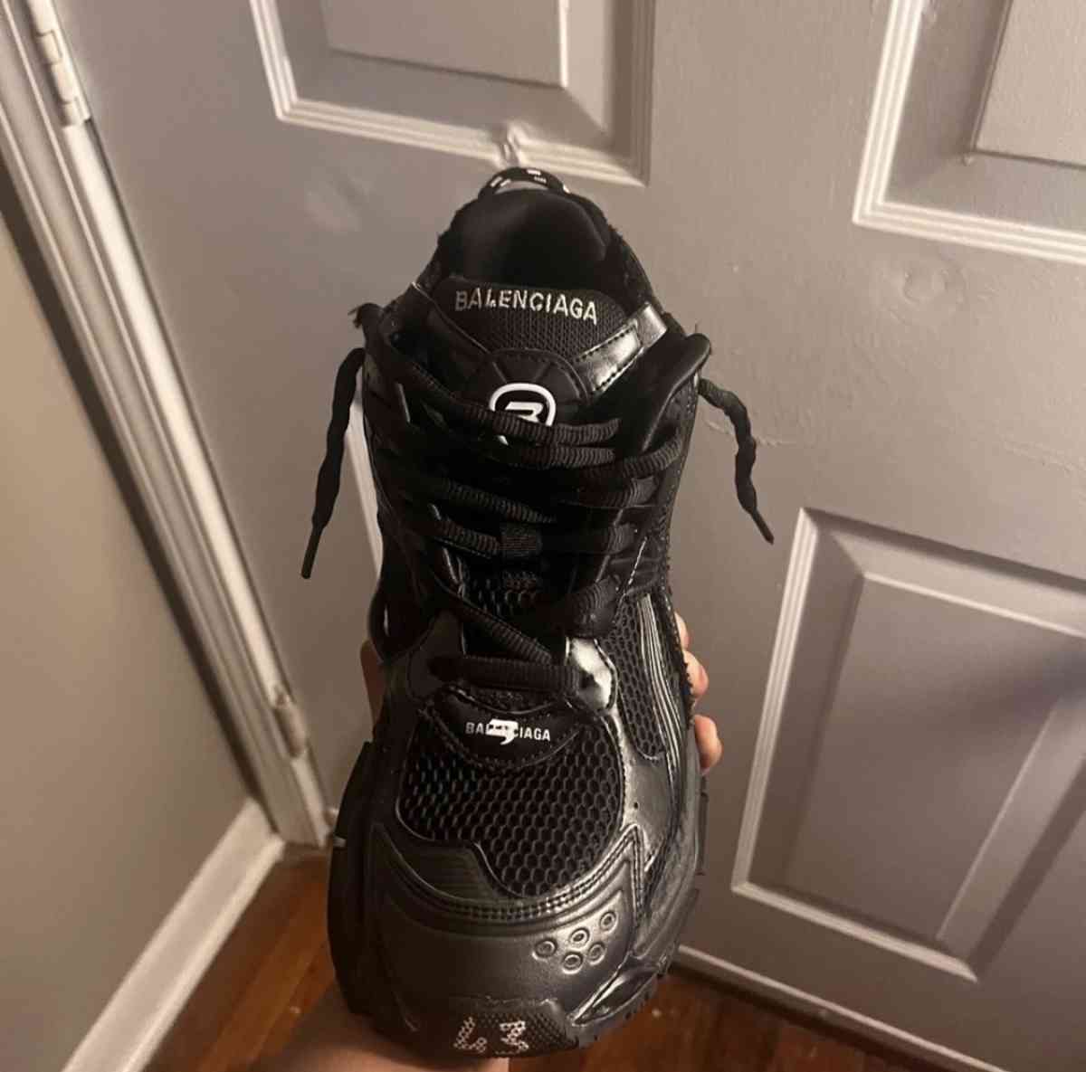 black balenciaga runner sneakers
