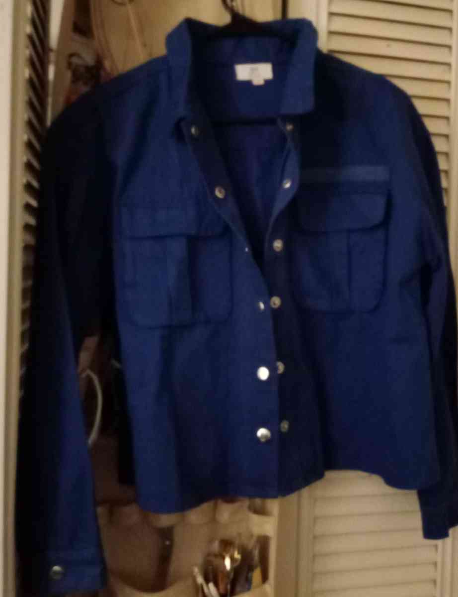 blue jacket and shoes