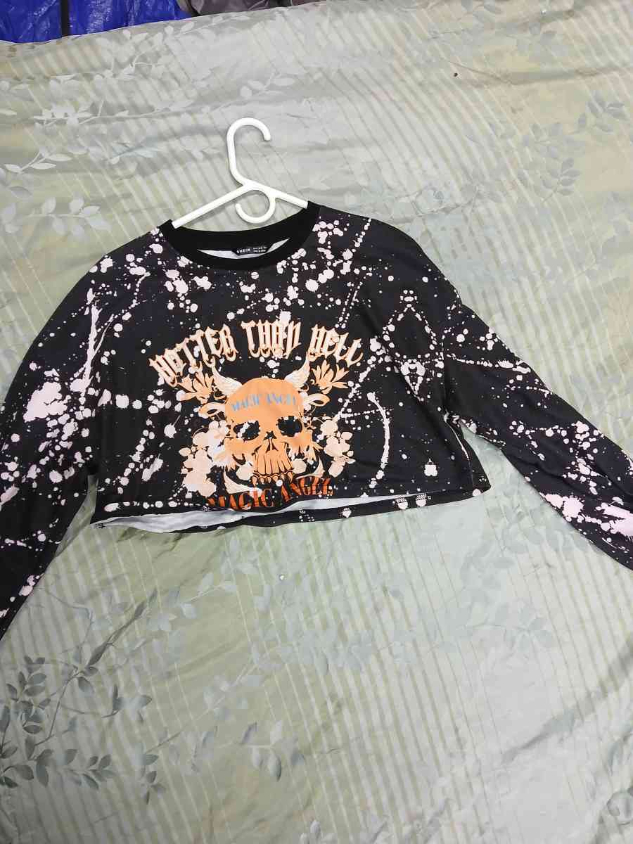 Shein long sleeve belly cut off