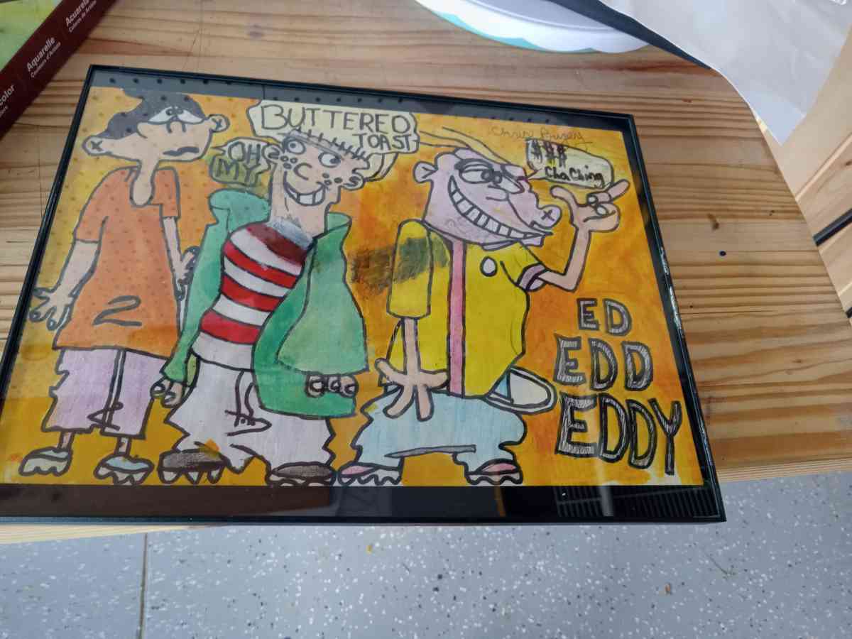 Ed Edd and Eddy drawing then painted in
