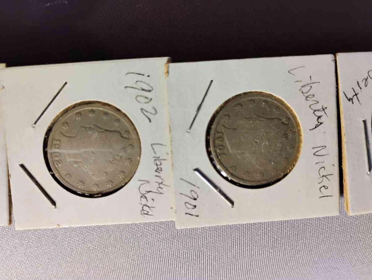 1901 and 1902 v nickels