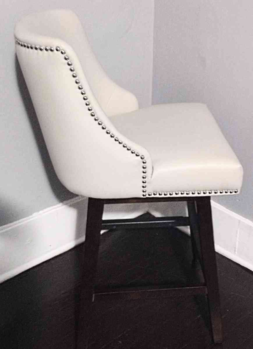 Asher Light Gray Swivel Nailhead Trim Bar Counter Stool