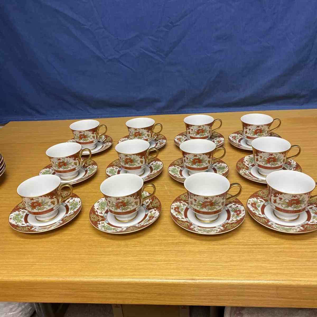 12 Sets Sango China Kyoto Footed Cup  Saucers  Japan