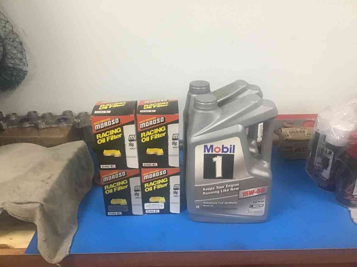 4 moroso filters and 10 qts mobil 1 full synthetic oil