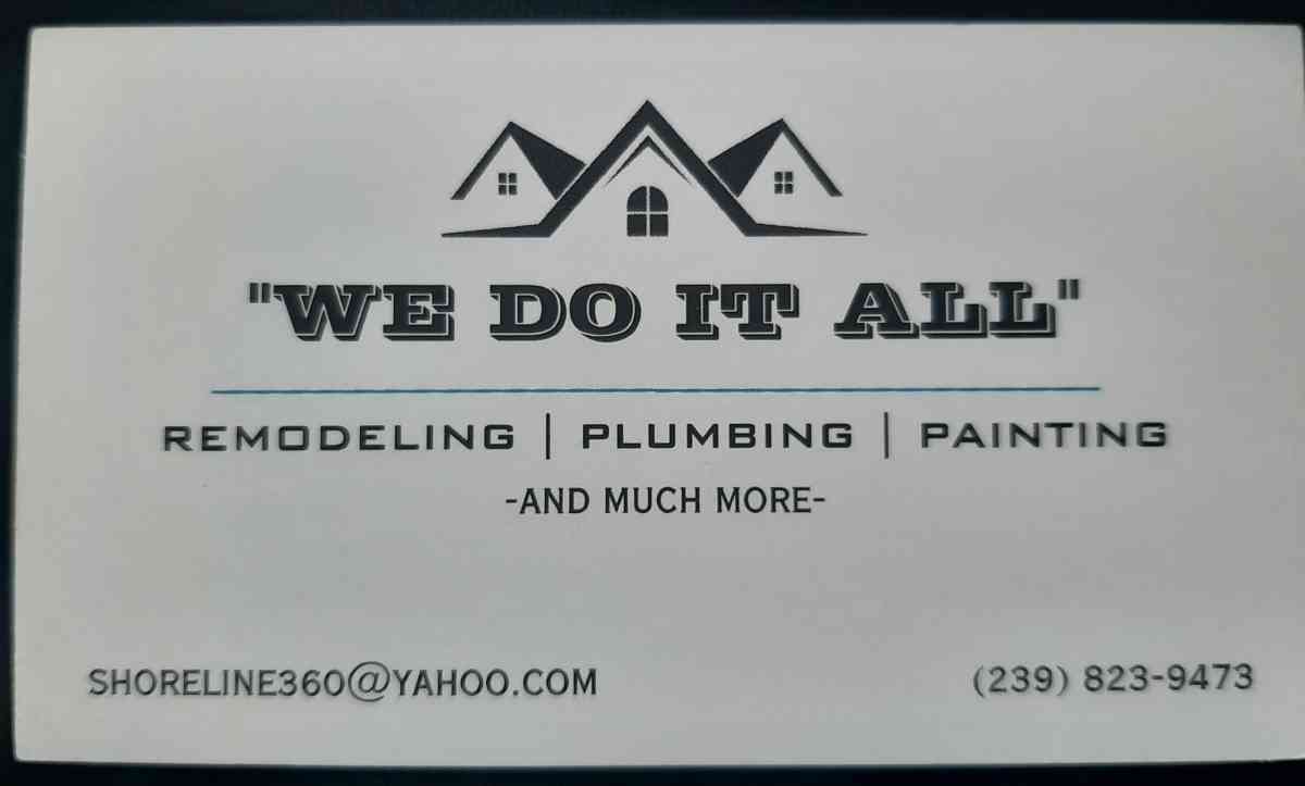 your trusted guys we do all kinds of work replumbing pipes p