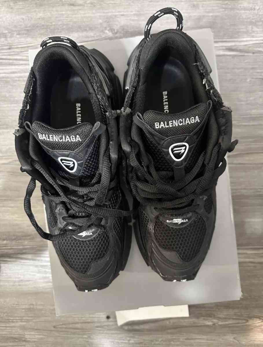 black balenciaga runner sneakers