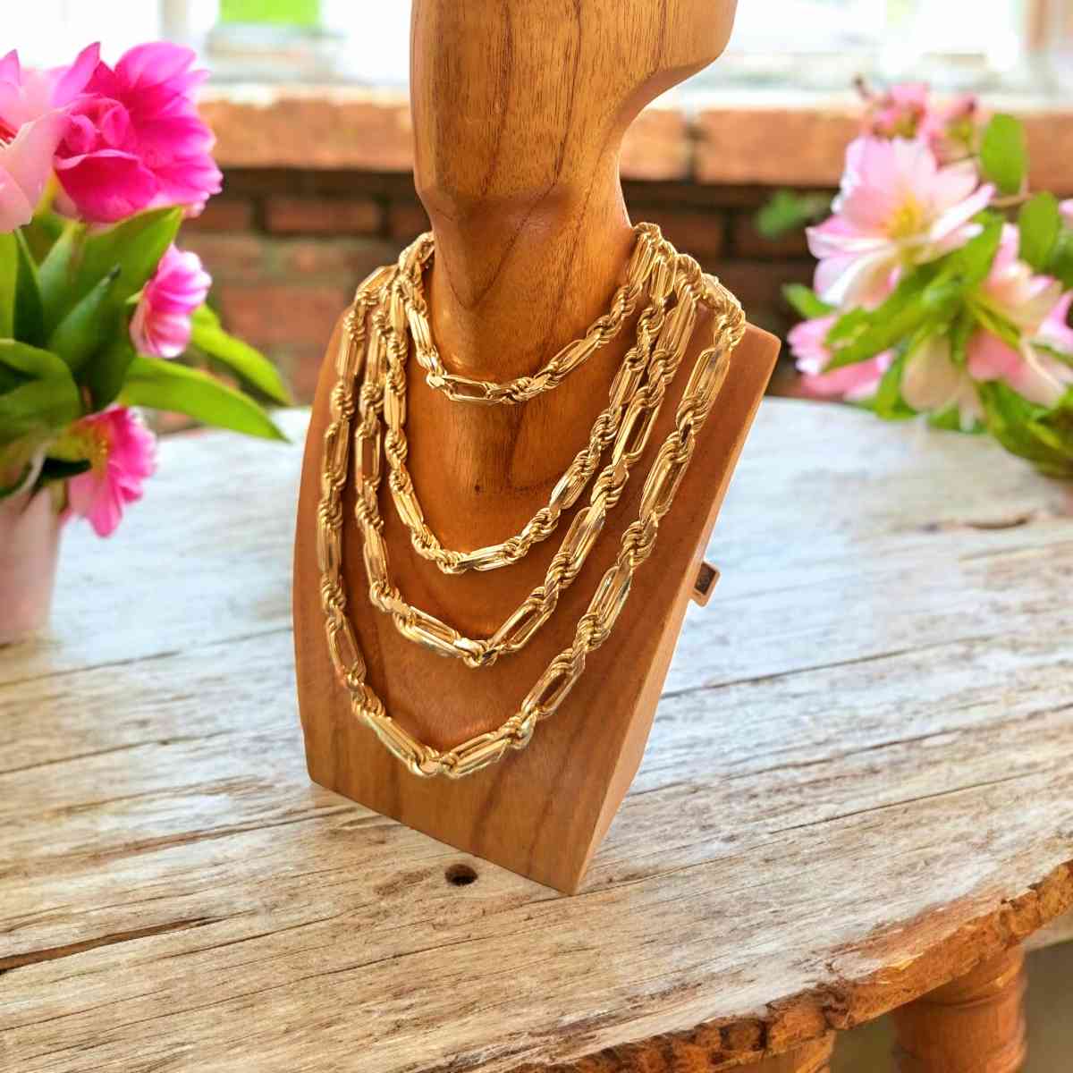 Luxury Italian Milano gold over silver chains available