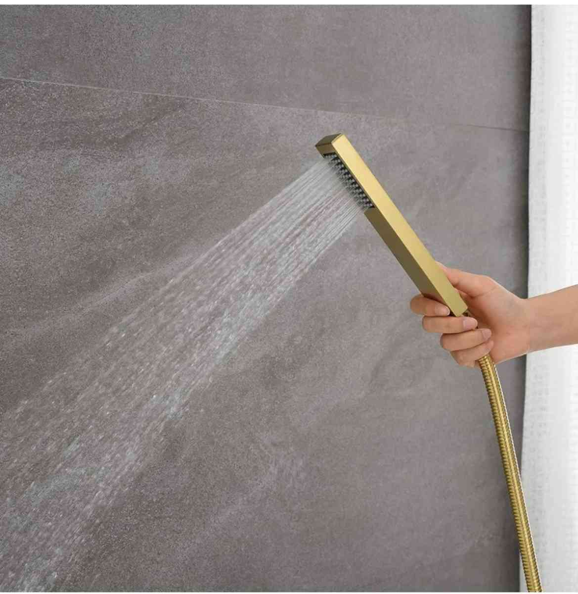 Bathtub Faucet With Brass Handle And Single Handed Shower