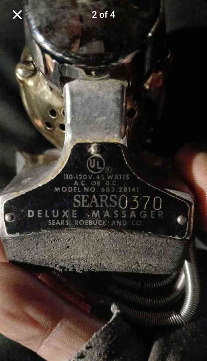 Sears Deluxe Electric Massager Clean Model 66328140 Working
