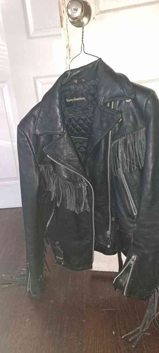 HARLEY DAVIDSONleather tassle coat and vest
