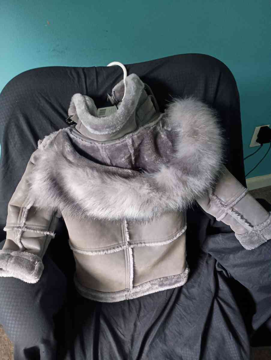 Faux Leather Faux Fur Toddler Coat