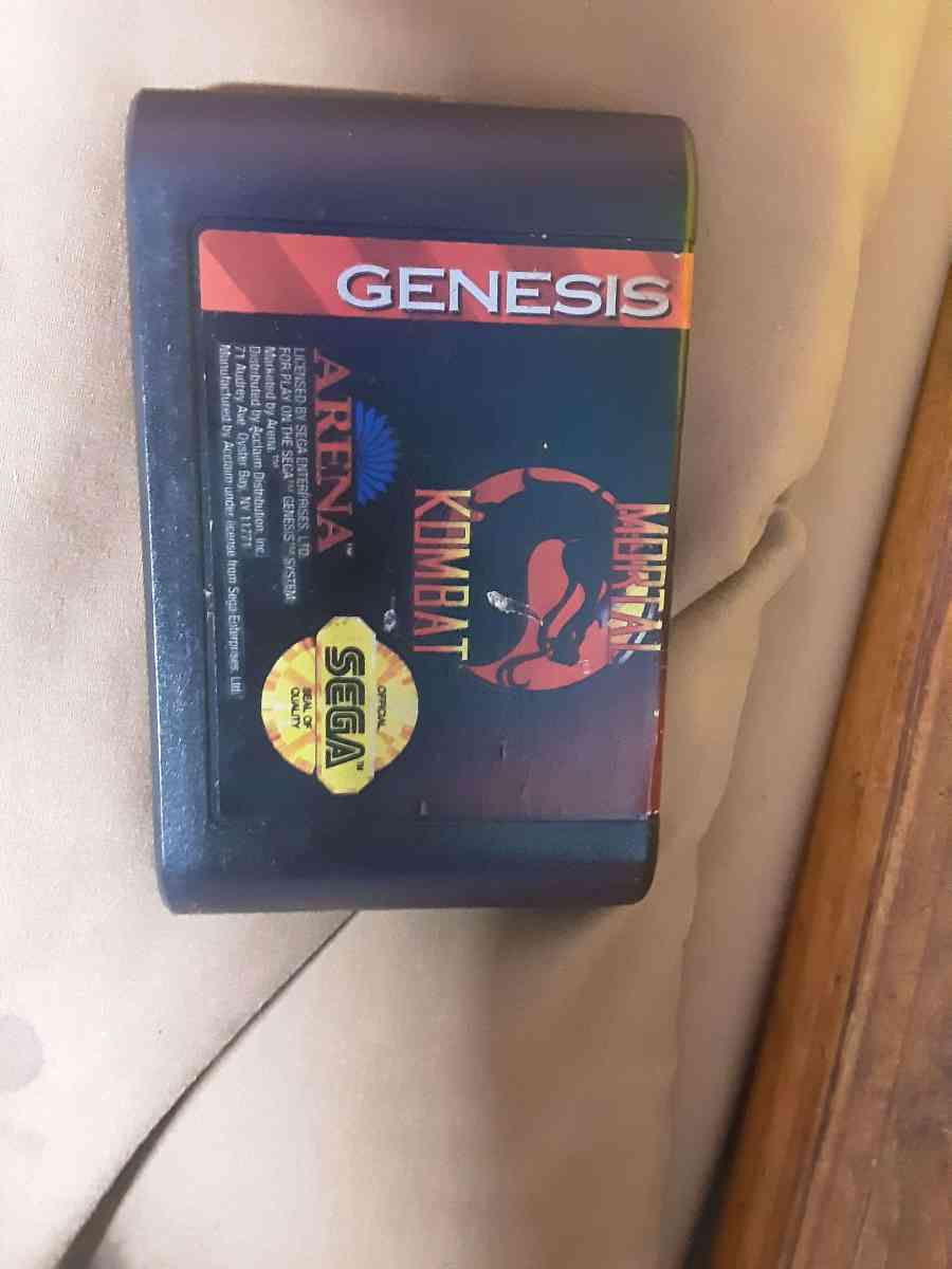 Sega Genesis mortal Kombat cartridge