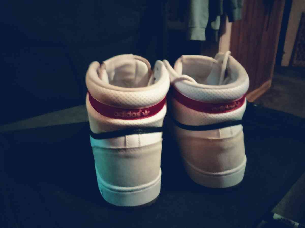 white with red and black stripes