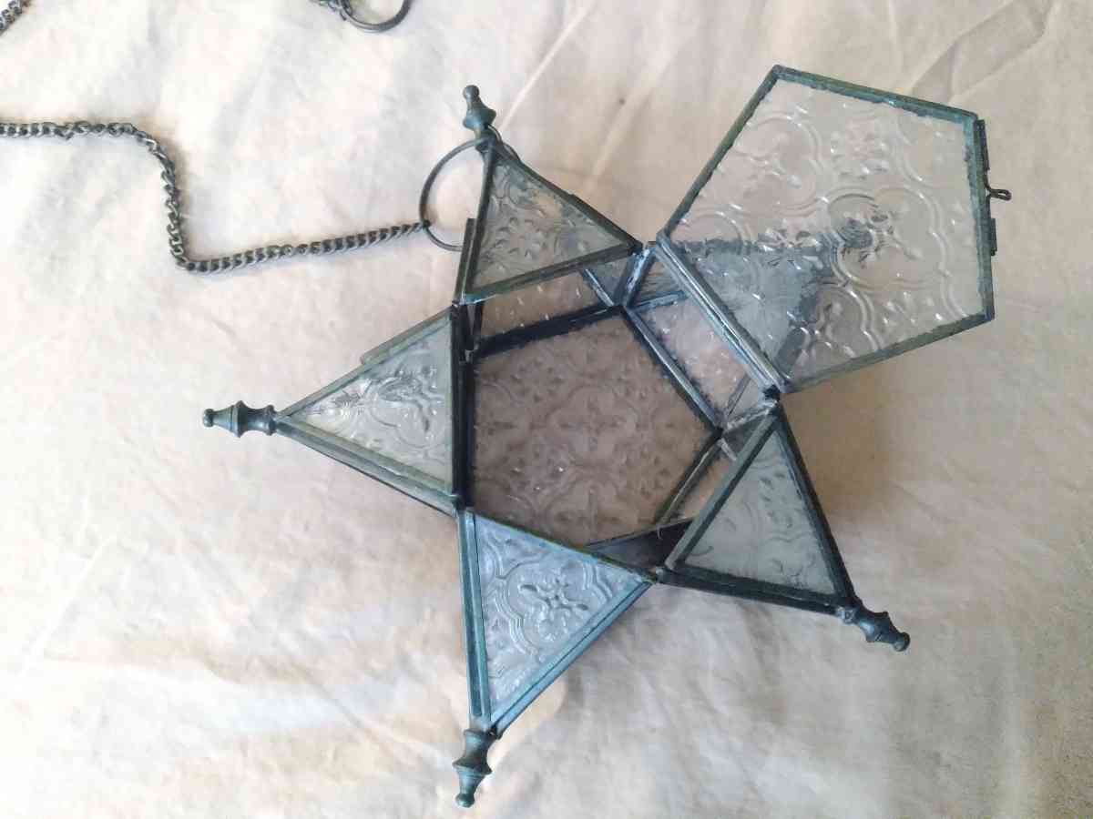 Star Shaped Hanging Candle Holder Lantern
