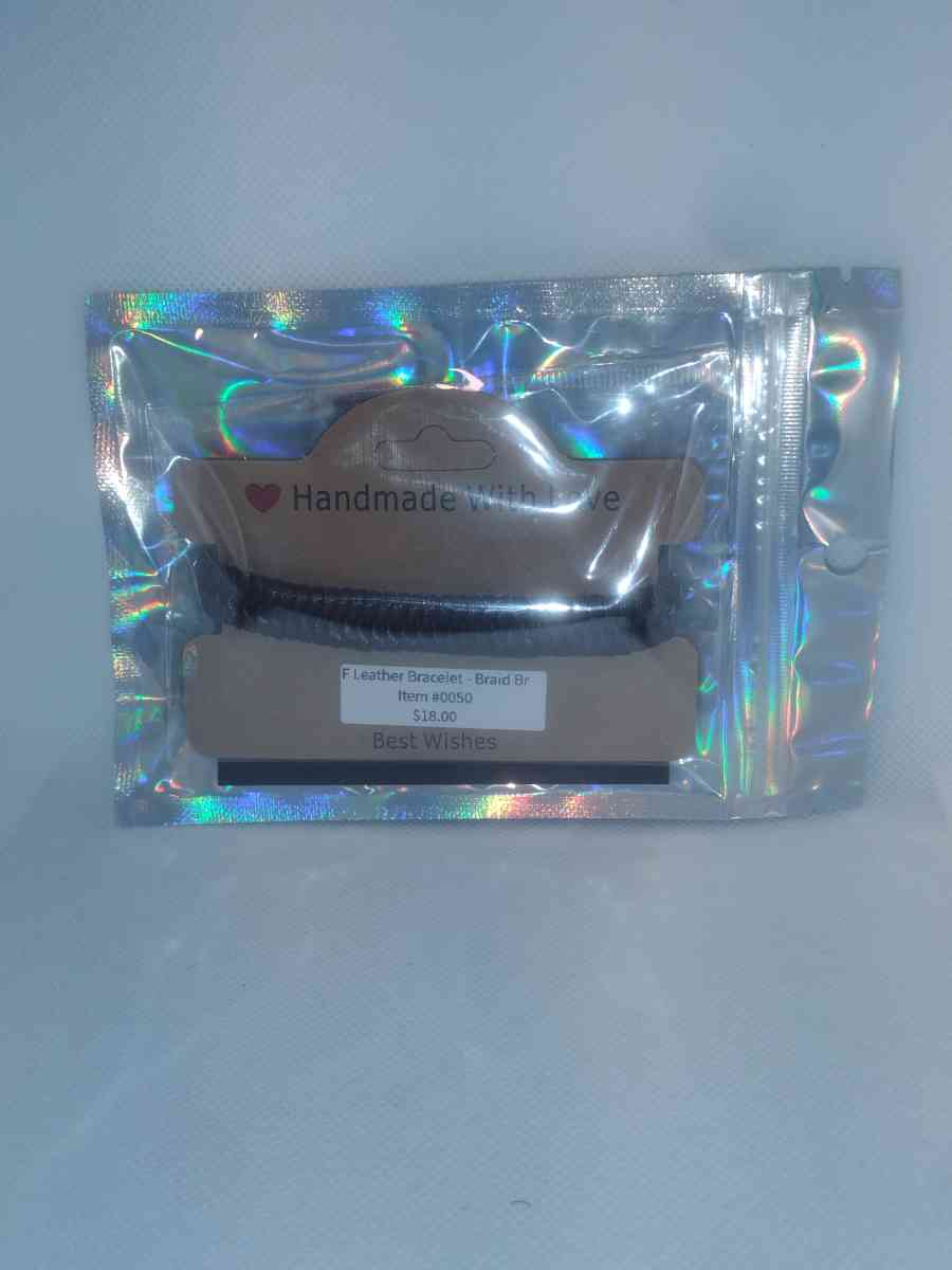 Faux Leather Bracelet braided brown