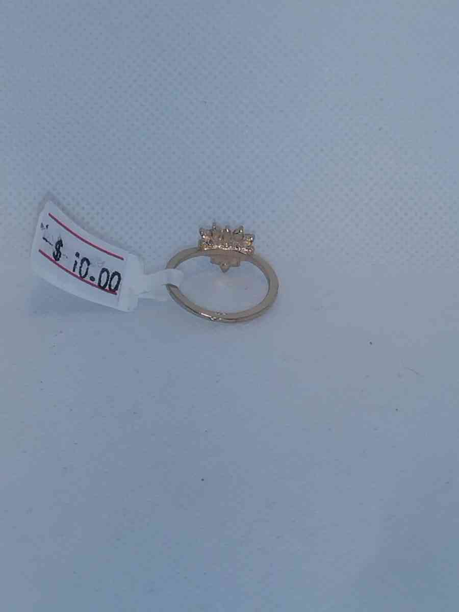 Purple White Heart Chic Rhinestone Ring