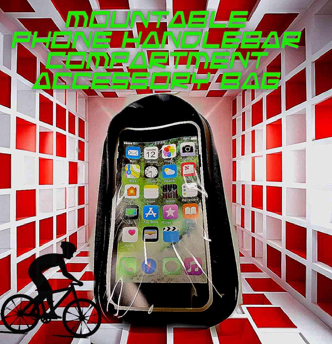 Mountable Phone Carry Bag Bicycle Front Handlebar Fits 62 X