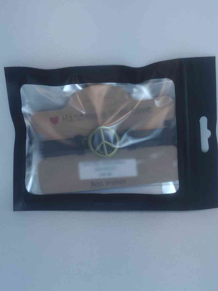 Black Peace Leather Bracelet VCB