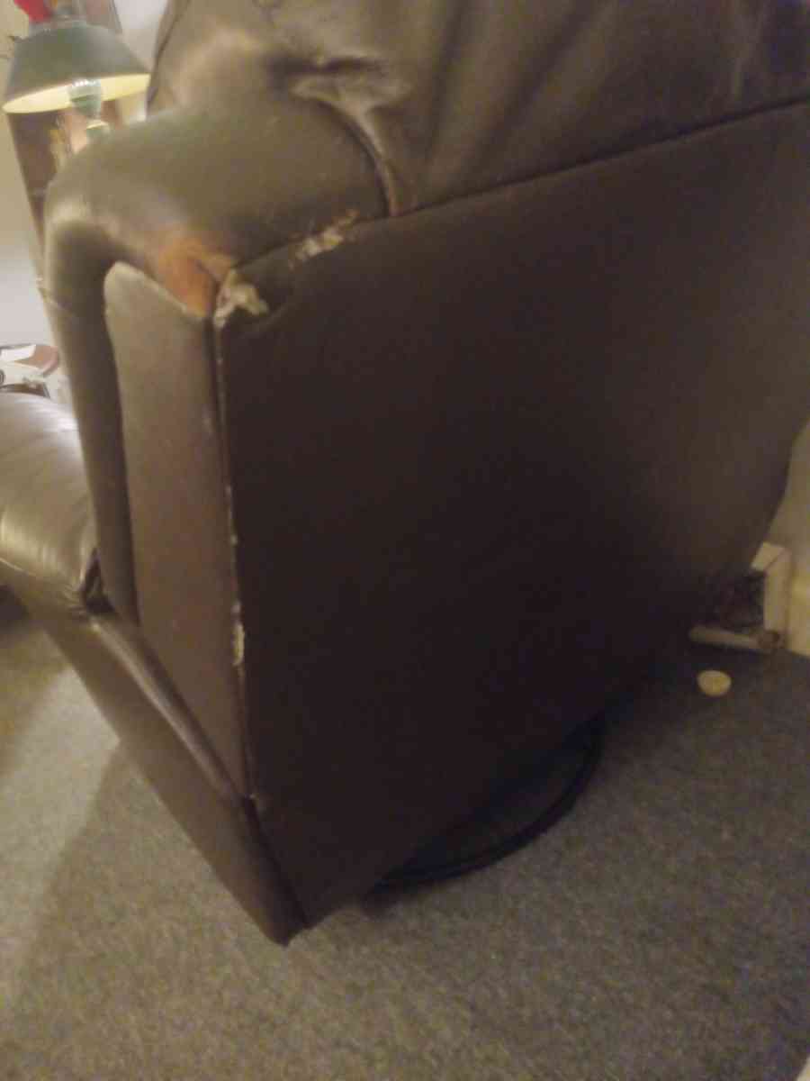 Brown leather recliner