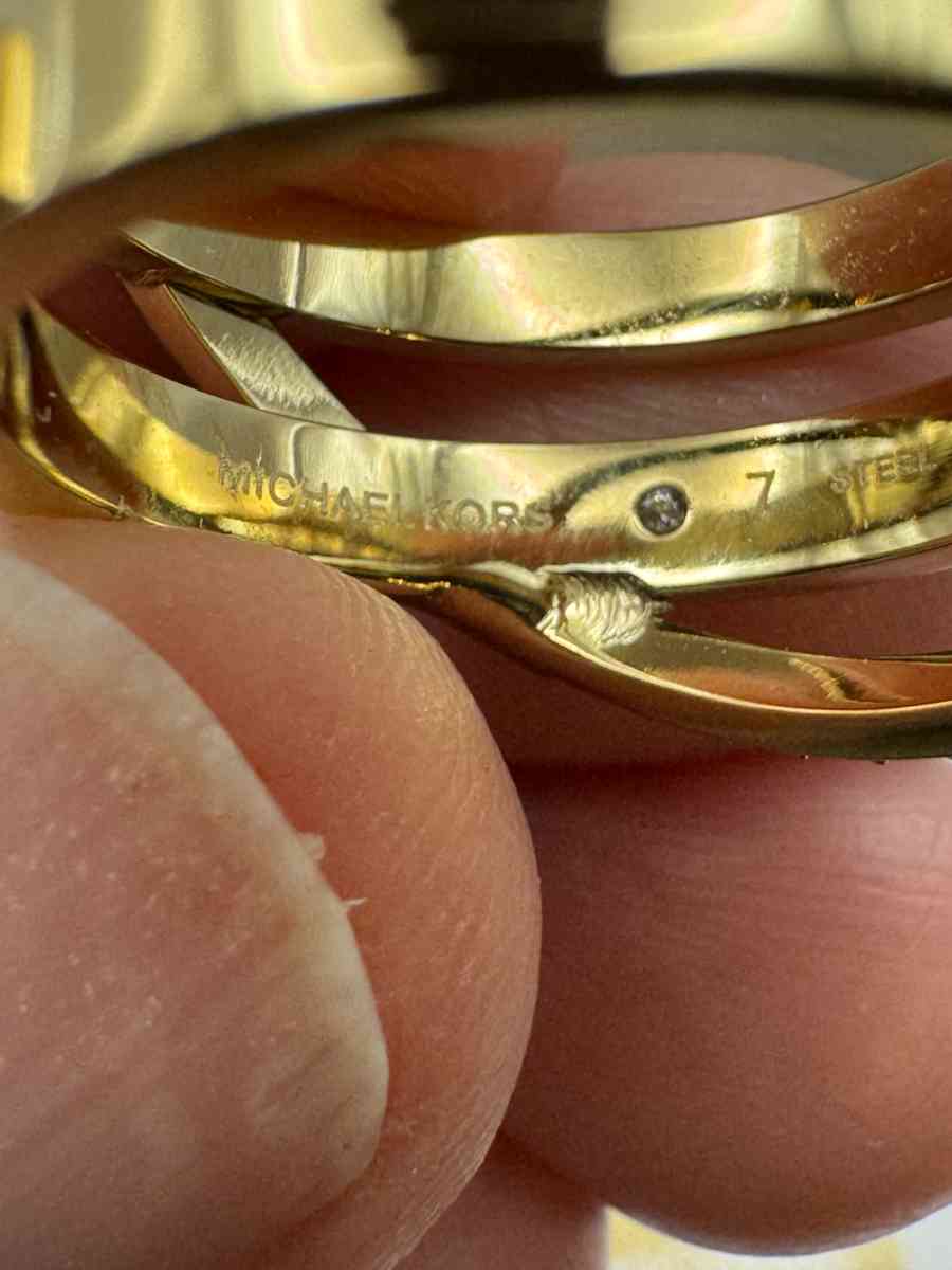 1044HCRA Michael Kors Goldtone Triple Ring Crystals Astro Ri