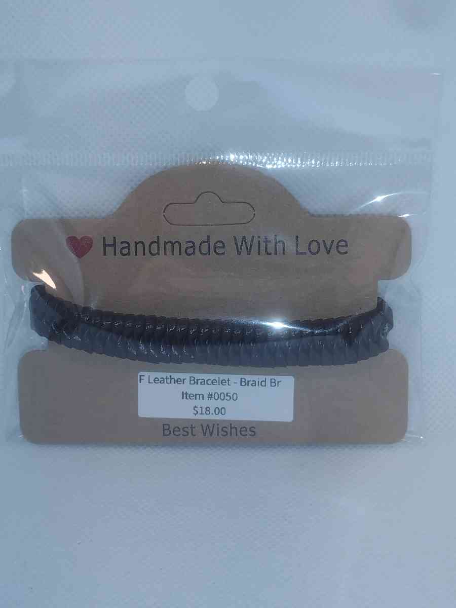 Faux Leather Bracelet braided brown