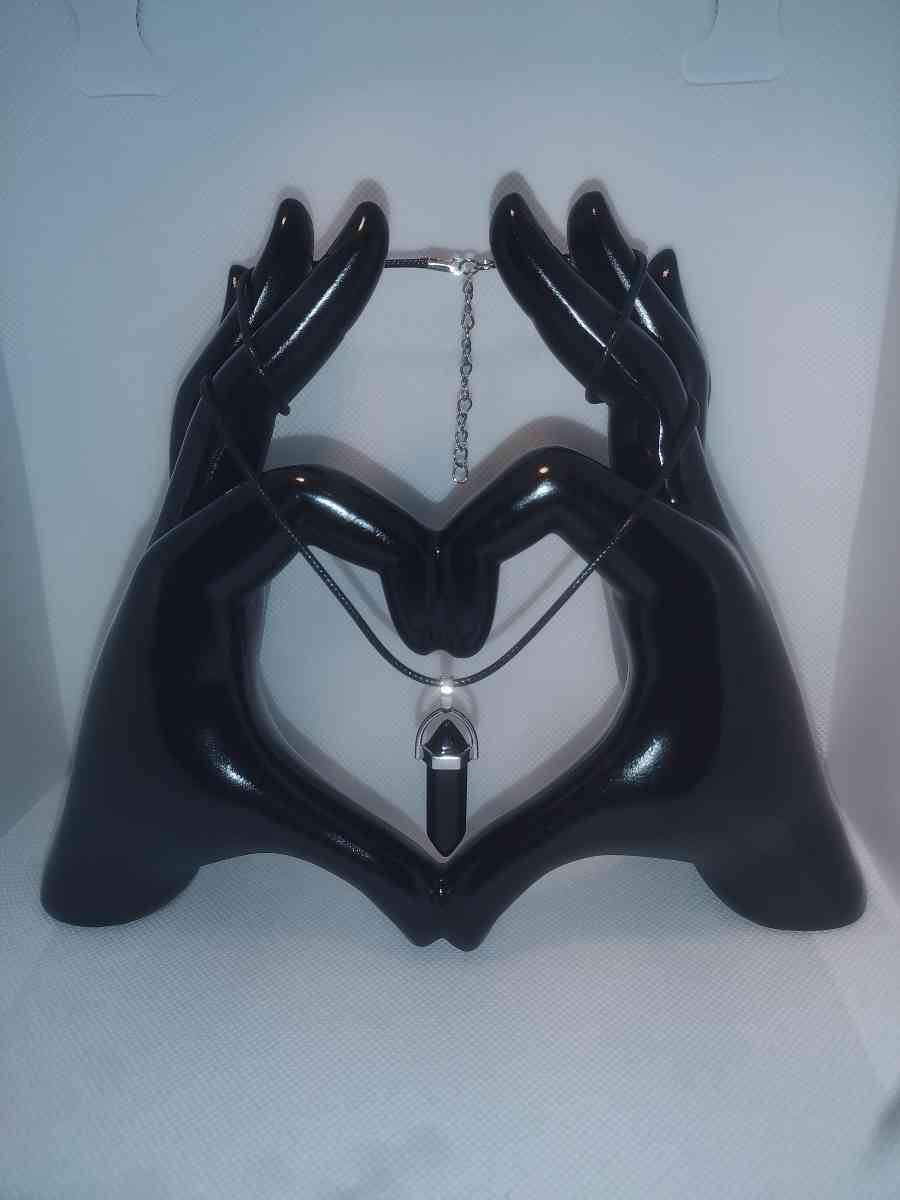 Onyx Glass Pendant Necklace