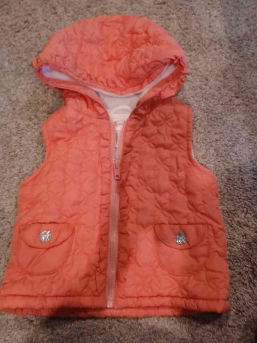Gymboree Toddler Girls Peach Quilted Hooded Vest