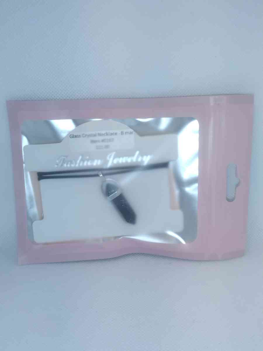 Black Marbled Glass Pendant Necklace