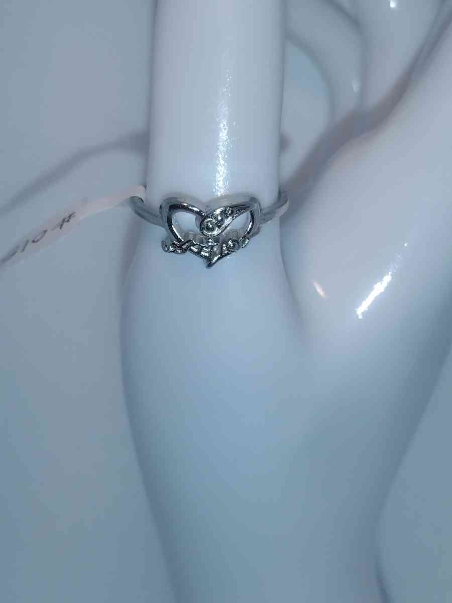 Silver Open Heart Shaped Ring GA