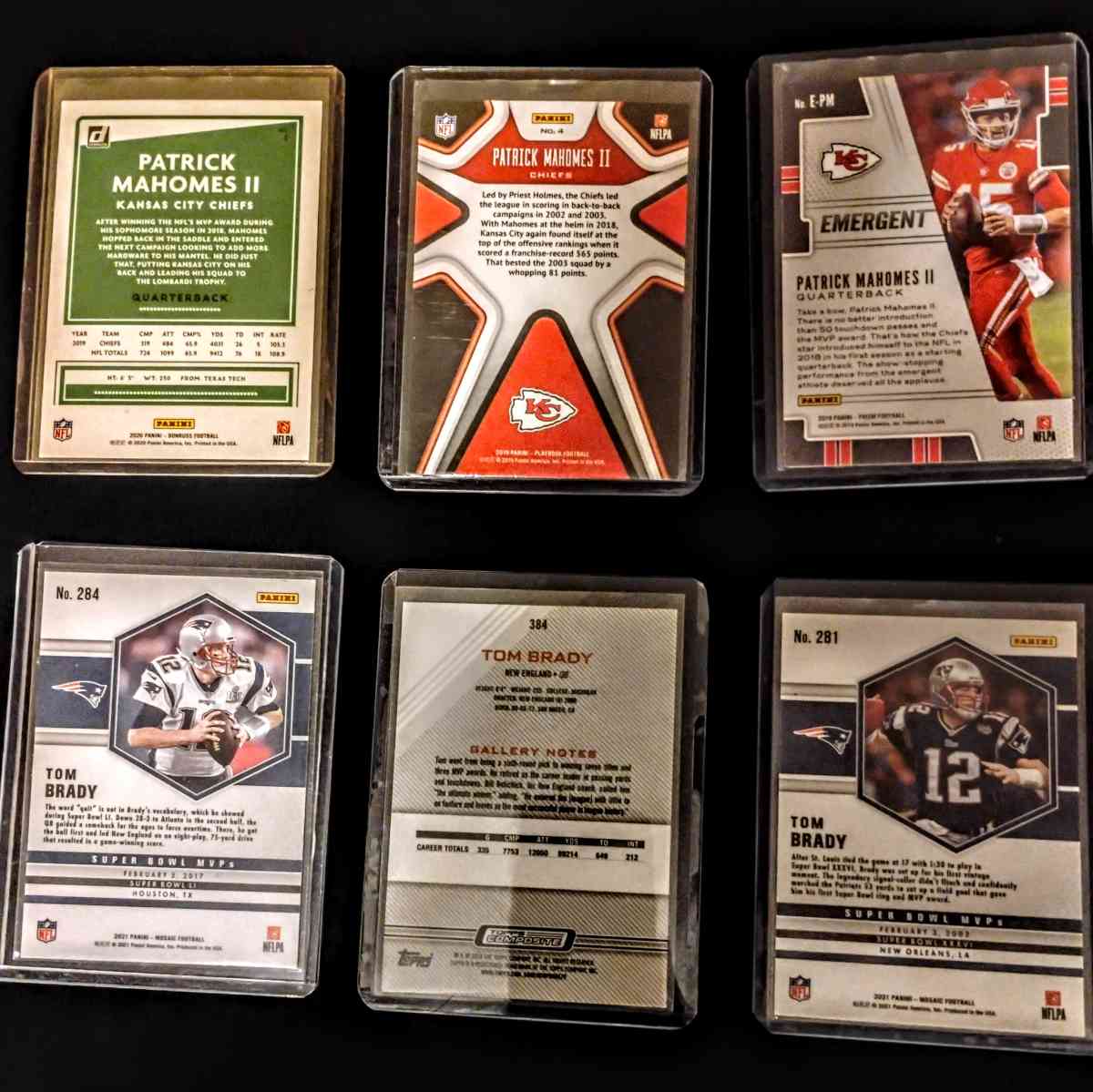 6 card lot prizm Tom Brady Patrick mahomes