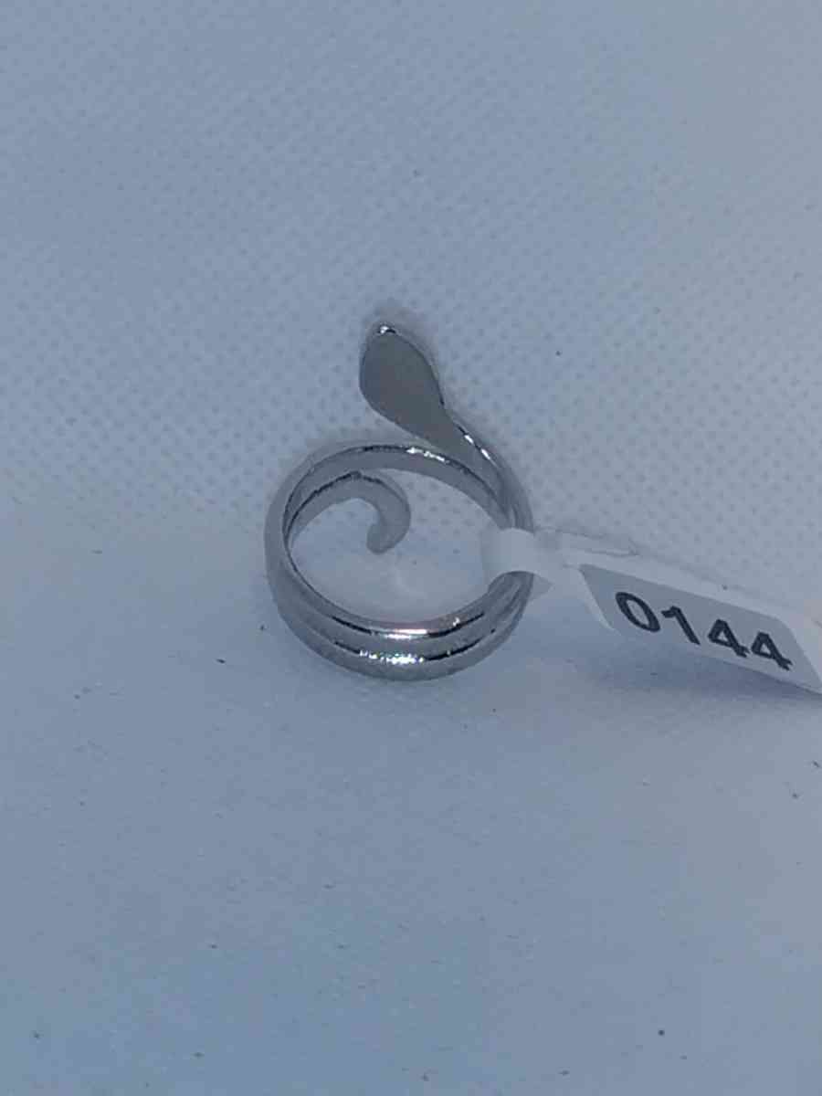 Silvery Coiled Snake Ring RG