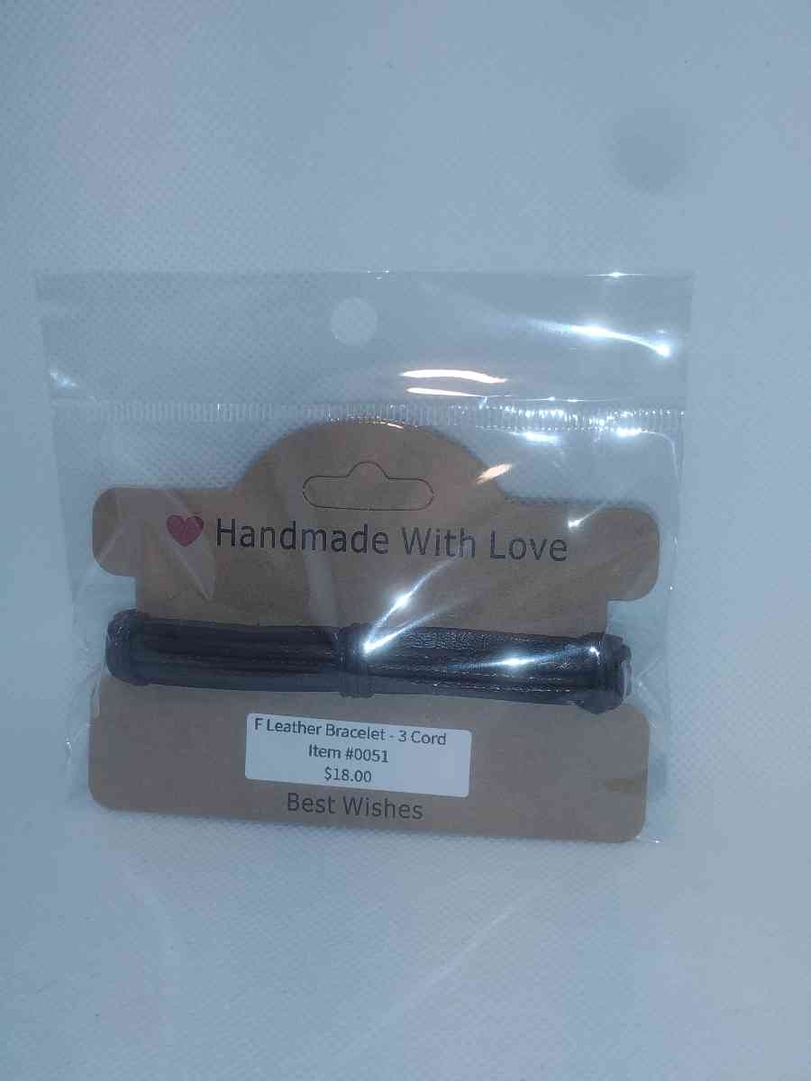 Faux Leather Bracelet 3 Cord Brown